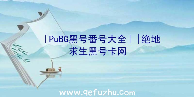 「PuBG黑号番号大全」|绝地求生黑号卡网